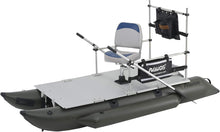 Load image into Gallery viewer, AQUOS Heavy-Duty for One Series 10.2plus ft Inflatable Pontoon Boat with Stainless Steel Guard Bar and Folding Seat for Fishing, Aluminum Floor Board