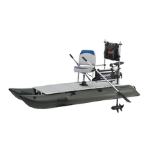 Load image into Gallery viewer, AQUOS Backpack Series 10.2ft Inflatable Pontoon Boat with Haswing 12V 55lbs Transom Trolling Motor and 2.4G Remote