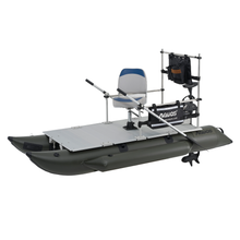 Load image into Gallery viewer, AQUOS Heavy-Duty for One Series 10.2plus ft Inflatable Pontoon Boat with Haswing 12V 55LBS Transom Trolling Motor and 2.4 G Remote Control