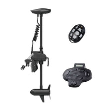 Load image into Gallery viewer, AQUOS Heavy-Duty for Two 12.5ft Inflatable Pontoon Boat with Stainless Steel Guard and Folding Seat and Haswing 2.4 G Wireless Remote/Foot Control 12V 55LBS Trolling Motor for Fishing