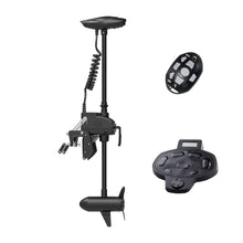 Load image into Gallery viewer, AQUOS Heavy-Duty for One 8.8plusft Inflatable Pontoon Boat with Stainless Steel Guard, Folding Seat and Haswing Remote 12V 55LBS Transom Trolling Motor 2.4 G Wireless Foot Control for Fishing