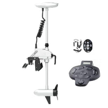Load image into Gallery viewer, AQUOS Haswing 12V 55LBS 26inch Transom Trolling Motor with 2.4 G Wireless Remote Control and Wireless Foot Control for Inflatable Pontoon Boat, Dinghy Kayak Fishing, One Person Boat Fishing