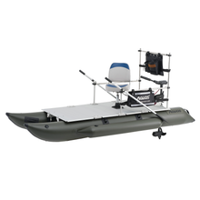 Load image into Gallery viewer, AQUOS New Heavy-Duty for Two Series 11.5 ft Inflatable Pontoon Boat with Haswing 12V 65lbs Transom Hand Control Trolling Motor
