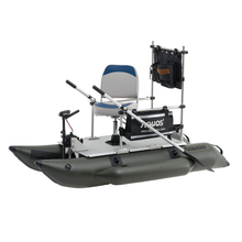 Load image into Gallery viewer, AQUOS 2021 New Backpack Series 7.5ft Inflatable Pontoon Boat with Haswing Bow Mount Hand Control 12V 20LBS Trolling Motor