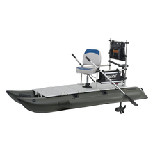 Load image into Gallery viewer, AQUOS 2021 New Backpack Series 10.2ft Inflatable Pontoon Boat with Haswing 24V 85LBS Transom Hand Control Trolling Motor
