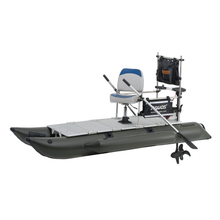 Load image into Gallery viewer, AQUOS 2021 New Backpack Series 10.2ft Inflatable Pontoon Boat with Haswing 24V 110LBS Transom Hand Control Trolling Motor