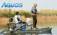 Load image into Gallery viewer, AQUOS Heavy-Duty for Two Series 11.5 ft Inflatable Pontoon Boat with Haswing 12V 55lbs Transom Trolling Motor & Remote & Foot Control