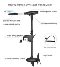 Load image into Gallery viewer, AQUOS New Heavy-Duty for One Series 8.8plus ft Inflatable Pontoon Boat with Haswing Transom 24V 110LBS Hand Control Trolling Motor