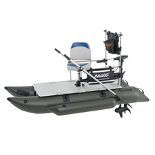 Load image into Gallery viewer, AQUOS New Heavy-Duty for One Series 8.8plus ft Inflatable Pontoon Boat with Haswing Transom 24V 110LBS Hand Control Trolling Motor