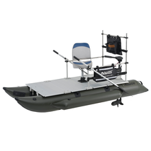 Load image into Gallery viewer, AQUOS New Heavy-Duty for One Series 10.2plus ft Inflatable Pontoon Boat with Haswing Transom 12V 55lbs Hand Control Trolling Motor