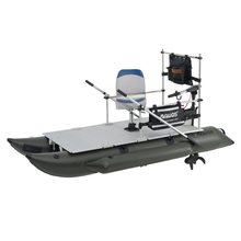 Load image into Gallery viewer, AQUOS New Heavy-Duty for One Series 10.2plus ft Inflatable Pontoon Boat with Haswing Transom 24V 110lbs Hand Control Trolling Motor
