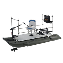 Load image into Gallery viewer, AQUOS New Heavy-Duty for One Series 10.2plus ft Inflatable Pontoon Boat with Haswing Bow Mount 12V 55lbs Hand Control Trolling Motor