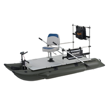 Load image into Gallery viewer, AQUOS New Heavy-Duty for One Series 10.2plus ft Inflatable Pontoon Boat with Haswing Bow Mount 12V 20lbs Hand Control Trolling Motor