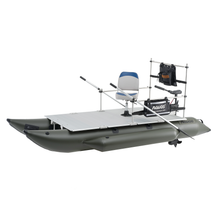 Load image into Gallery viewer, AQUOS Heavy-Duty for Two Series 12.5 ft Inflatable Pontoon Boat with Haswing 12V 65lbs Transom Trolling Motor