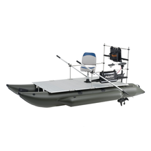 Load image into Gallery viewer, AQUOS New Heavy-Duty for Two Series 12.5 ft Inflatable Pontoon Boat with Haswing 24V 110lbs Transom Hand Control Trolling Motor