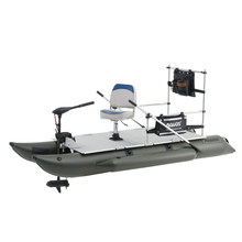 Load image into Gallery viewer, AQUOS New Heavy-Duty for Two Series 11.5 ft Inflatable Pontoon Boat with Haswing 12V 55LBS Bow Mount Hand Control Trolling Motor