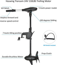 Load image into Gallery viewer, AQUOS 2021 New Backpack Series 10.2ft Inflatable Pontoon Boat with Haswing 24V 110LBS Transom Hand Control Trolling Motor
