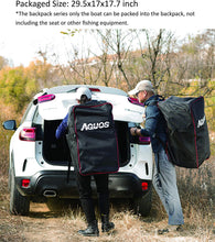 Load image into Gallery viewer, AQUOS 2021 New Backpack Series 7.5ft Inflatable Pontoon Boat with Haswing Transom Hand Control 12V 20LBS Trolling Motor