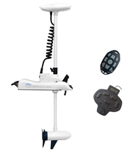 Load image into Gallery viewer, AQUOS White Haswing Cayman 12V 55LBS 54inch Shaft Bow Mount Electric Trolling Motor Portable, Variable Speed with Foot Control for Bass Fishing Boats Freshwater and Saltwater Use,Quiet Operation