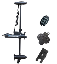 Load image into Gallery viewer, AQUOS Black Haswing Cayman 24V 80lbs 48inch Bow Mount Electric Trolling Motor Lightweight, Variable Speed, with Foot Control/Quick Release Bracket for Bass Fishing Boats Freshwater and Saltwater Use, quiet operation