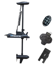 Load image into Gallery viewer, AQUOS Black Haswing Cayman 24V 80LBS 60" Shaft Bow Mount Electric Trolling Motor Lightweight, Variable Speed, with Foot Control/Quick Release Bracket for Bass Fishing Boats Freshwater and Saltwater Use, quiet operation