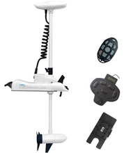 Load image into Gallery viewer, AQUOS White Haswing Cayman 24V 80lbs 48inch Bow Mount Electric Trolling Motor Lightweight, Variable Speed, with Foot Control/Quick Release Bracket for Bass Fishing Boats Freshwater and Saltwater Use, quiet operation