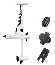 Load image into Gallery viewer, AQUOS White Haswing Cayman 24V 80lbs 54inch Bow Mount Electric Trolling Motor Lightweight, Variable Speed, with Foot Control/Quick Release Bracket for Bass Fishing Boats Freshwater and Saltwater Use, quiet operation