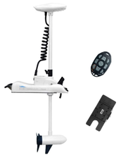 Load image into Gallery viewer, AQUOS White Haswing Cayman 24V 80LBS 54" Shaft Bow Mount Electric Trolling Motor Portable,Variable Speed,with Quick Release Bracket for Bass Fishing Boats Freshwater and Saltwater Use, Quiet Operation