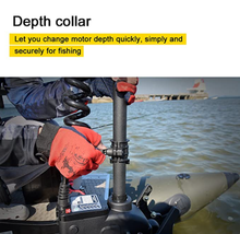 Load image into Gallery viewer, AQUOS Black Haswing Cayman 24V 80LBS 54" Shaft Bow Mount Electric Trolling Motor Portable,Variable Speed,with Quick Release Bracket for Bass Fishing Boats Freshwater and Saltwater Use, Quiet Operation