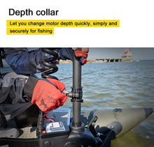 Load image into Gallery viewer, AQUOS Black Haswing Cayman 12V 55LBS 54'' shaft Bow Mount Trolling Motor with Wireless Remote Control and Quick Release Bracket for Pontoon Boat Fishing, for fresh water and salt water use, energy saving, quiet operation