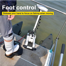 Load image into Gallery viewer, AQUOS White Haswing Cayman 24V 80lbs 48inch Bow Mount Electric Trolling Motor Lightweight, Variable Speed, with Foot Control/Quick Release Bracket for Bass Fishing Boats Freshwater and Saltwater Use