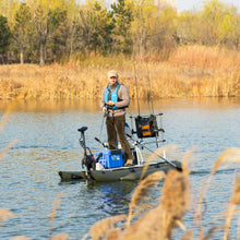 Load image into Gallery viewer, AQUOS New Heavy-Duty for One Series 8.8plus ft Inflatable Pontoon Boat with Haswing Bow Mount 12V 20lbs Hand Control Trolling Motor
