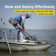 Load image into Gallery viewer, AQUOS Black Haswing Cayman 12V 55LBS 48inch Shaft Bow Mount Electric Trolling Motor Portable,Variable Speed, for Bass Fishing Boat Freshwater and Saltwater Use, Energy Saving, quiet operation