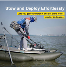 Load image into Gallery viewer, AQUOS  Black Haswing CaymanB 24V 80LBS 48 inch Shaft Electric Bow Mount Trolling Motor with Remote Control