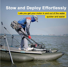 Load image into Gallery viewer, AQUOS Black Haswing Cayman 24V 80lbs 48inch Bow Mount Electric Trolling Motor Lightweight, Variable Speed, with Foot Control/Quick Release Bracket for Bass Fishing Boats Freshwater and Saltwater Use, quiet operation