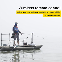 Load image into Gallery viewer, AQUOS White Haswing Cayman 12V 55LBS 48" Shaft Bow Mount Electric Trolling Motor Portable, Variable Speed with Quick release bracket for Bass Fishing Boats Freshwater and Saltwater Use,Quiet Operation