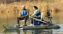 Load image into Gallery viewer, AQUOS New Heavy-Duty for Two Series 11.5 ft Inflatable Pontoon Boat with Haswing 24V 110lbs Transom Hand Control Trolling Motor