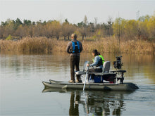 Load image into Gallery viewer, AQUOS New Heavy-Duty for One Series 10.2plus ft Inflatable Pontoon Boat with Haswing Transom 24V 85lbs Hand Control Trolling Motor