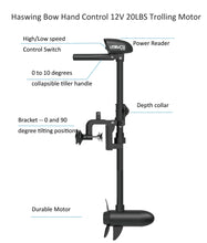 Load image into Gallery viewer, AQUOS New Heavy-Duty for One Series 8.8plus ft Inflatable Pontoon Boat with Haswing Bow Mount 12V 20lbs Hand Control Trolling Motor