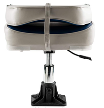 Load image into Gallery viewer, AQUOS boat accessories 360° Swivel Folding Seat with Adjustable Height Power Pedestal Seat Mount 10inch to 13inch for RIG, Bass Fishing Boat, Pontoon Boat