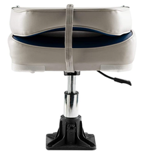 Load image into Gallery viewer, AQUOS boat accessories 360° Swivel Folding Seat with Adjustable Height Power Pedestal Seat Mount 13inch to 18inch for RIG, Bass Fishing Boat, Pontoon Boat