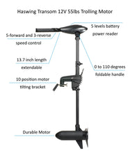Load image into Gallery viewer, AQUOS New Heavy-Duty for One Series 10.2plus ft Inflatable Pontoon Boat with Haswing Transom 12V 55lbs Hand Control Trolling Motor