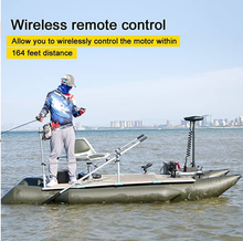 Load image into Gallery viewer, AQUOS Black Haswing Cayman 24V 80LBS 60" Shaft Bow Mount Electric Trolling Motor Lightweight, Variable Speed, with Foot Control/Quick Release Bracket for Bass Fishing Boats Freshwater and Saltwater Use, quiet operation