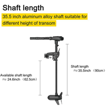 Load image into Gallery viewer, AQUOS Black Haswing 12V 65LBS 35.5inch Shaft Transom motor Electric Trolling Motor for Saltwater and Freshwater Use, Brushless Motor