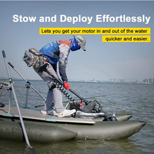 Load image into Gallery viewer, AQUOS Black Haswing Cayman 24V 80LBS 54" Shaft Bow Mount Electric Trolling Motor Portable,Variable Speed,with Quick Release Bracket for Bass Fishing Boats Freshwater and Saltwater Use, Quiet Operation