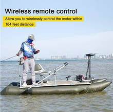 Load image into Gallery viewer, AQUOS Black Haswing Cayman 24V 80LBS 48" Shaft Bow Mount Electric Trolling Motor Portable,Variable Speed,with Quick Release Bracket for Bass Fishing Boats Freshwater and Saltwater Use, Quiet Operation
