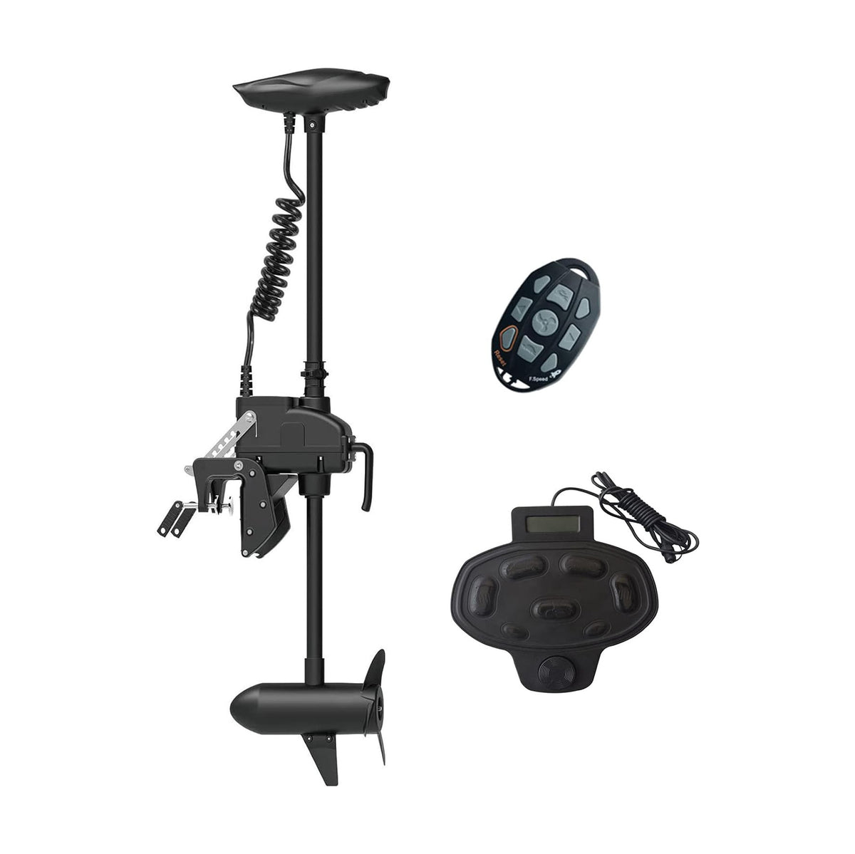 Haswing CaymanT 12V 55LBS 39in Transom Trolling Motor – Wireless Remote & Wireless Foot Control Option