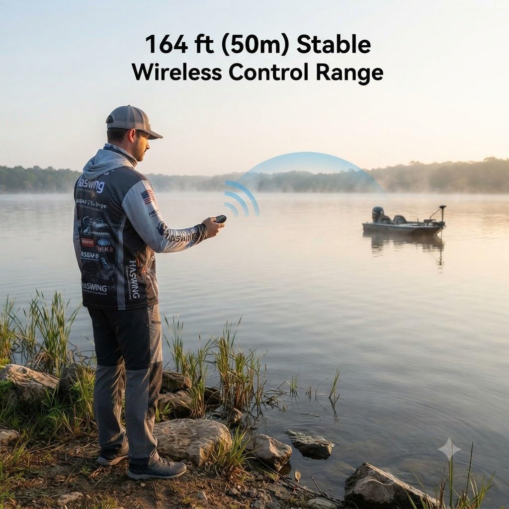 Haswing Rechargeable Wireless GPS Trolling Motor Remote Control