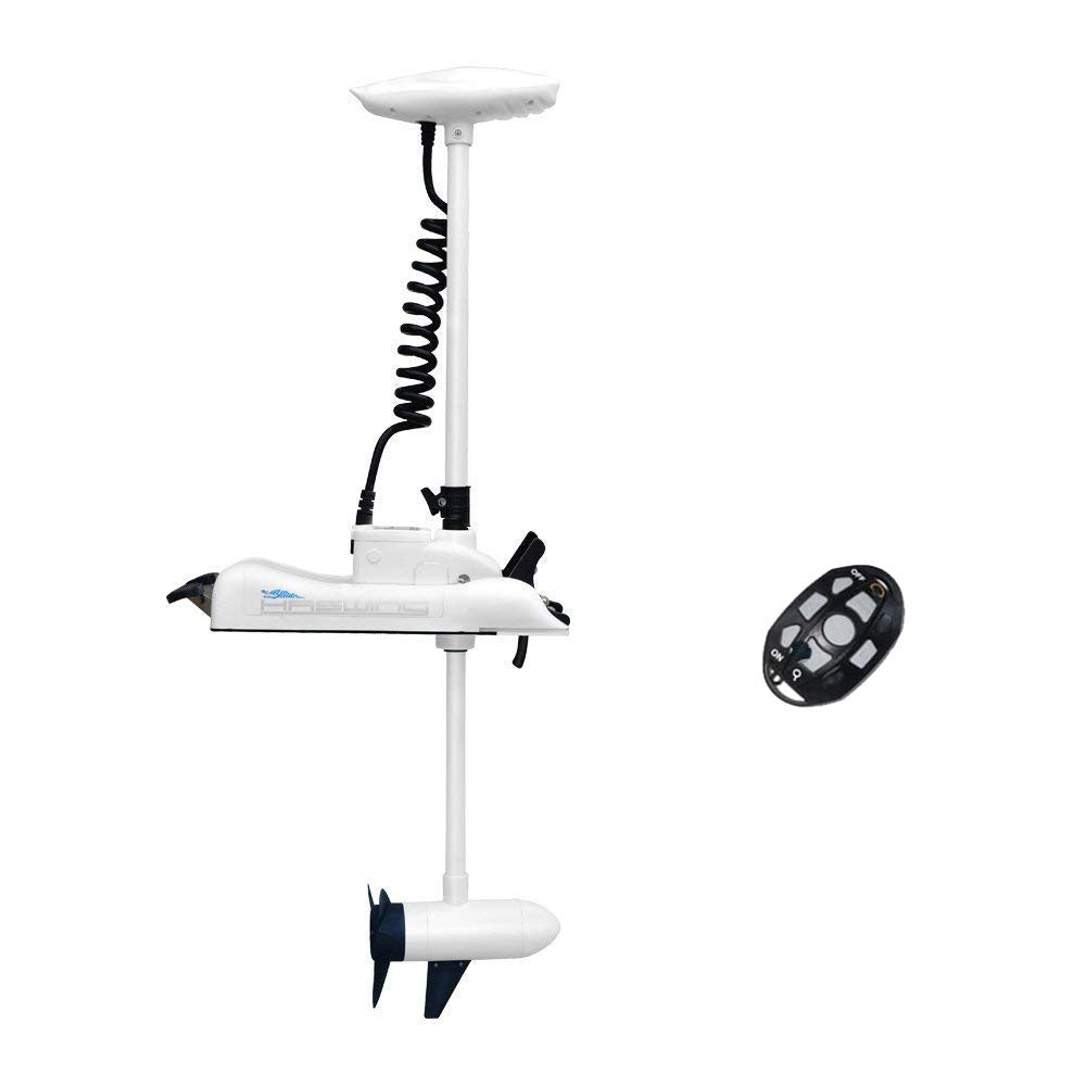 AQUOS  Black Haswing CaymanB 24V 80LBS 48 inch Shaft Electric Bow Mount Trolling Motor with Remote Control