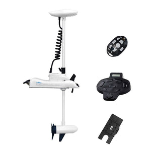 AQUOS HASWING White 12V55LBS 54inch Bow Mount Trolling Motor with 2.4G Remote Control, Wireless Foot Control, Quick Release Bracket for Inflatable Boat Aluminum Boat Fishing Freshwater/Saltwater